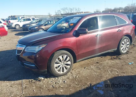 2014 Acura Mdx Technology Package z USA, uszkodzony, nr VIN 5FRYD4H41EB028323